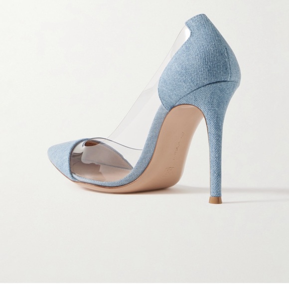 Gianni Rossi Plexi 105 denim & PVC pump - Picture 4 of 11